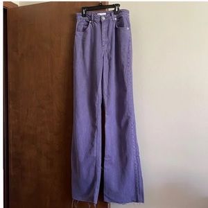 Wide leg full length jeans purple/ lilac